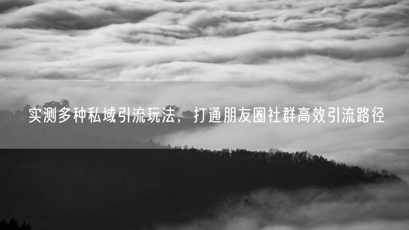 实测多种私域引流玩法，打通朋友圈社群高效引流路径