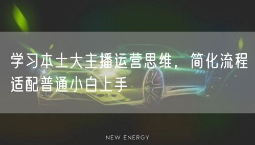 学习本土大主播运营思维，简化流程适配普通小白上手