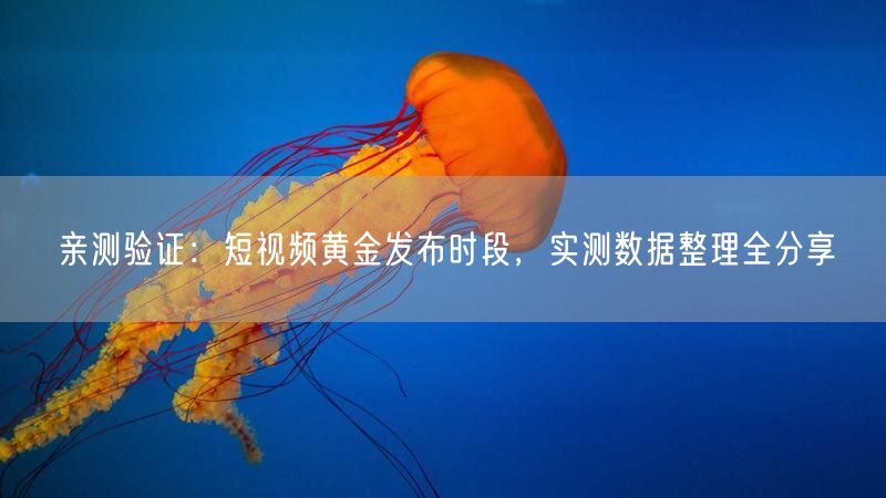 亲测验证：短视频黄金发布时段，实测数据整理全分享