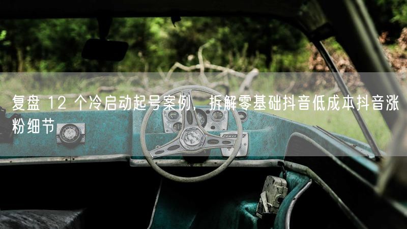 复盘12例冷启动起号，揭秘零基础低成本抖音涨粉术