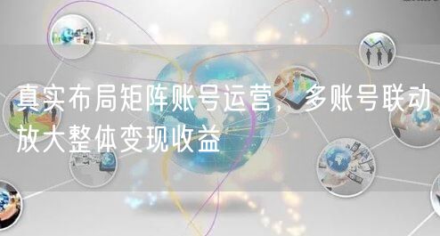 真实布局矩阵账号运营，多账号联动放大整体变现收益