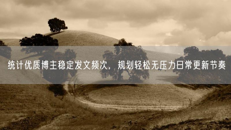 统计优质博主稳定发文频次，规划轻松无压力日常更新节奏