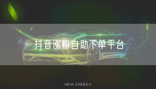 抖音涨粉自助下单平台