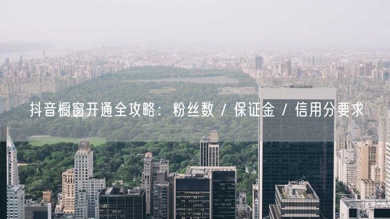 抖音橱窗开通全攻略：粉丝数 / 保证金 / 信用分要求