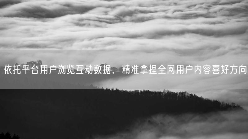 依托平台用户浏览互动数据，精准拿捏全网用户内容喜好方向