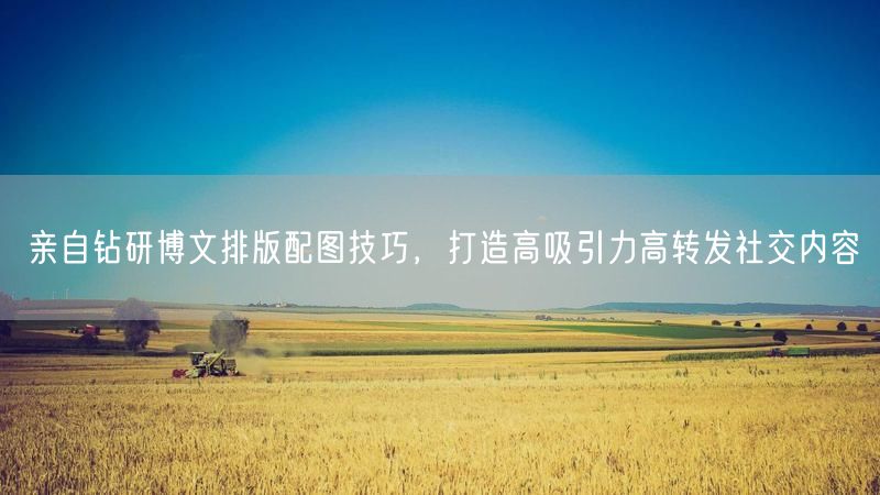 亲自钻研博文排版配图技巧，打造高吸引力高转发社交内容