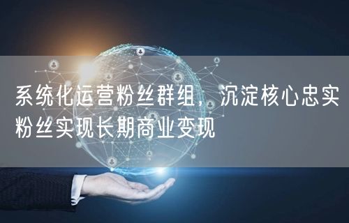 系统化运营粉丝群组，沉淀核心忠实粉丝实现长期商业变现