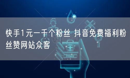 快手1元一千个粉丝 抖音免费福利粉丝赞网站众客