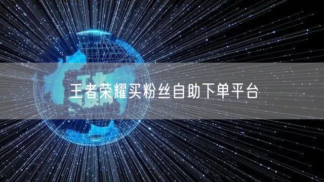 王者荣耀买粉丝自助下单平台