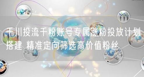千川投流千粉账号专属涨粉投放计划搭建 精准定向筛选高价值粉丝