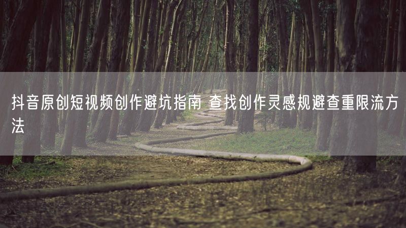 抖音原创短视频创作避坑指南 查找创作灵感规避查重限流方法