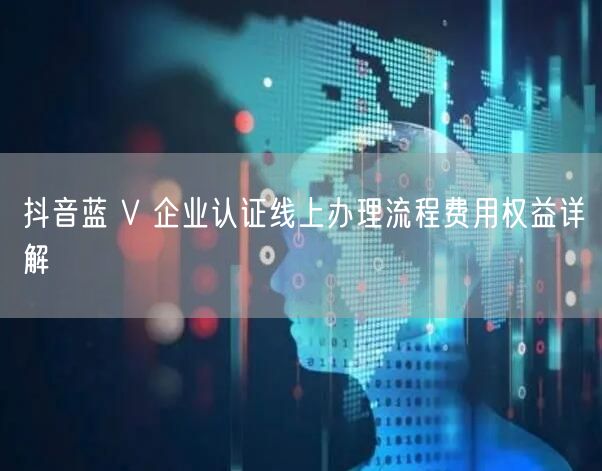 抖音蓝 V 企业认证线上办理流程费用权益详解