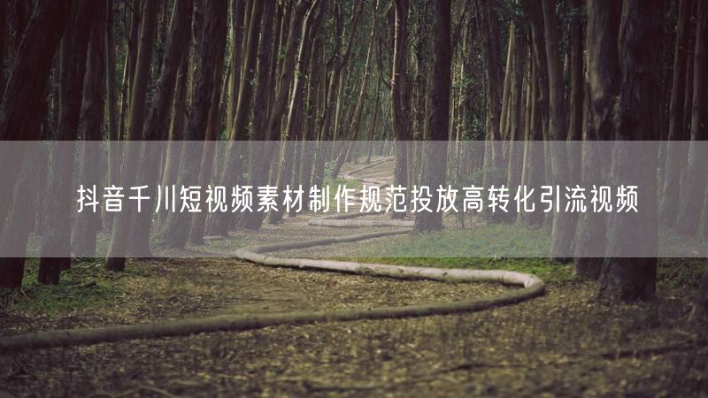 抖音千川短视频素材制作规范投放高转化引流视频