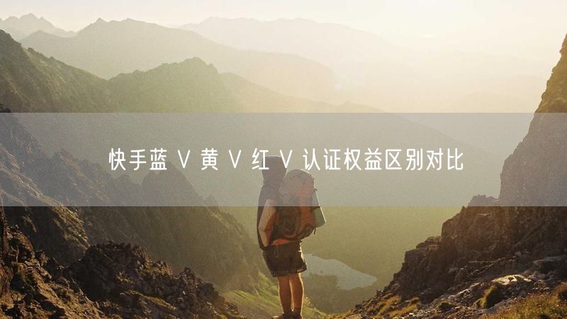 快手蓝 V 黄 V 红 V 认证权益区别对比
