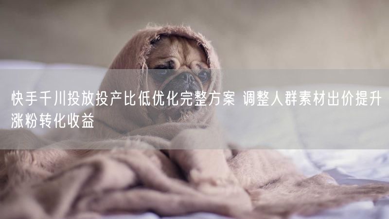 快手千川投放投产比低优化完整方案 调整人群素材出价提升涨粉转化收益