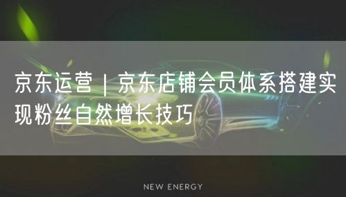 京东运营｜京东店铺会员体系搭建实现粉丝自然增长技巧
