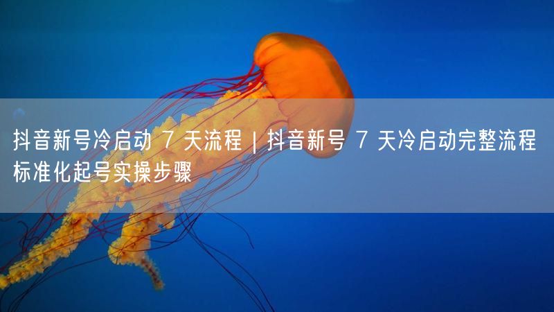抖音新号7天冷启动全攻略：标准化起号实操与技巧
