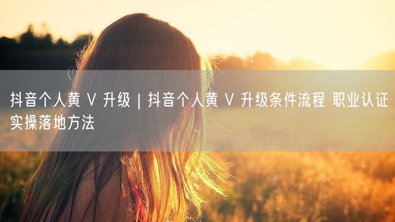 抖音个人黄V升级全攻略：条件、流程、职业认证实操避坑