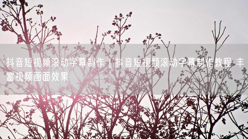抖音短视频滚动字幕制作｜抖音短视频滚动字幕制作教程 丰富视频画面效果