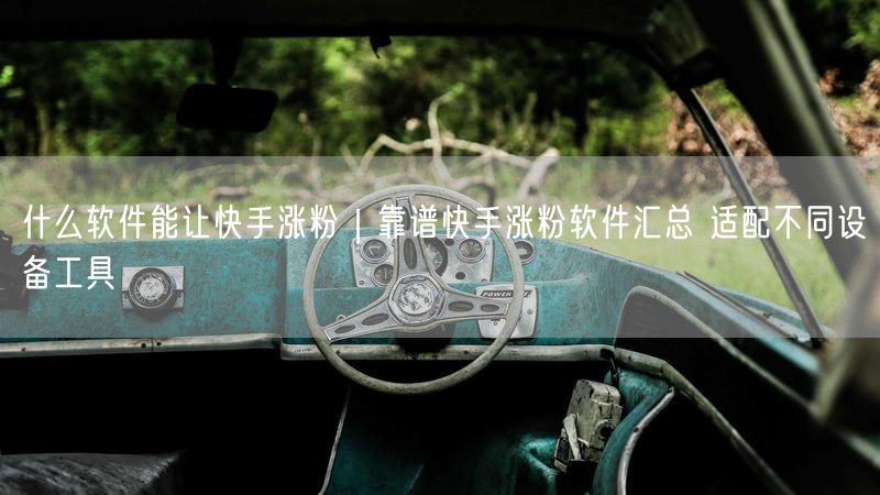 什么软件能让快手涨粉｜靠谱快手涨粉软件汇总 适配不同设备工具