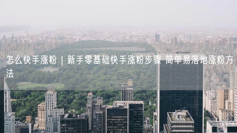 怎么快手涨粉｜新手零基础快手涨粉步骤 简单易落地涨粉方法
