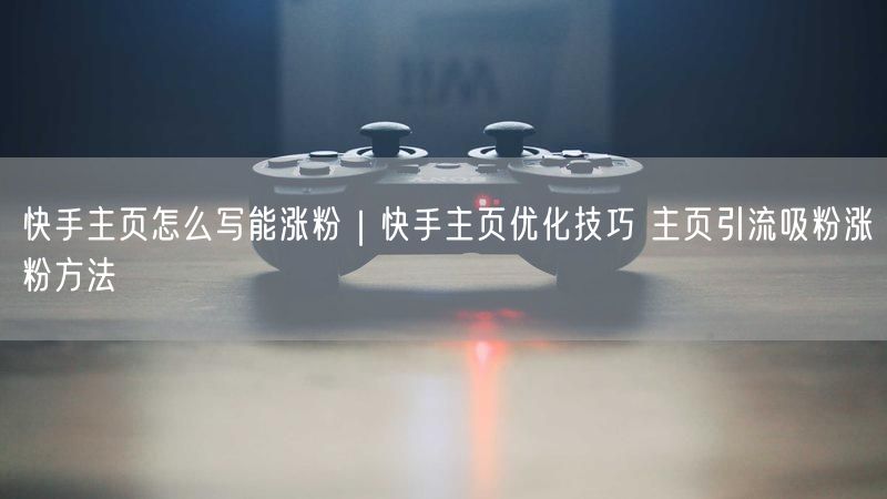 快手主页怎么写能涨粉｜快手主页优化技巧 主页引流吸粉涨粉方法