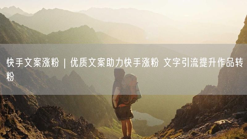 快手文案涨粉｜优质文案助力快手涨粉 文字引流提升作品转粉