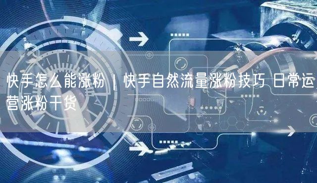 快手怎么能涨粉｜快手自然流量涨粉技巧 日常运营涨粉干货