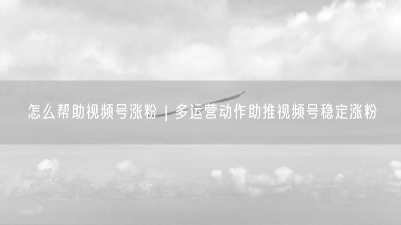 视频号涨粉全攻略：运营、内容、互动与引流齐发力