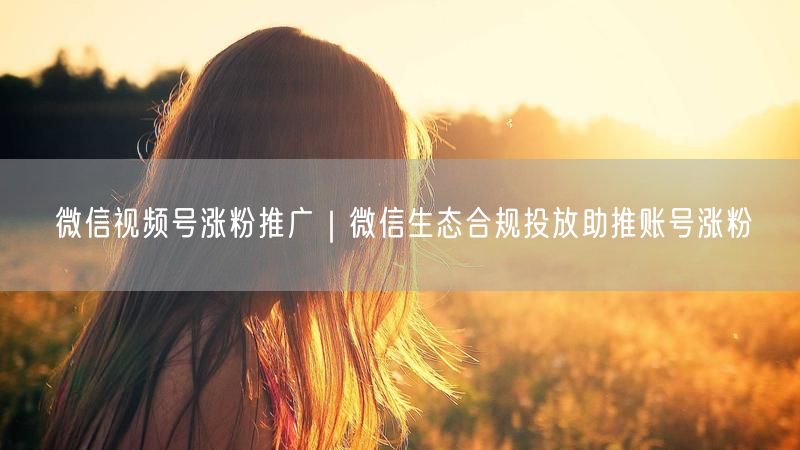 微信视频号涨粉推广｜微信生态合规投放助推账号涨粉