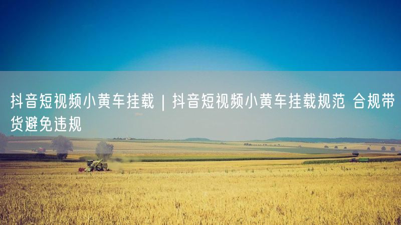 抖音短视频小黄车挂载｜抖音短视频小黄车挂载规范 合规带货避免违规