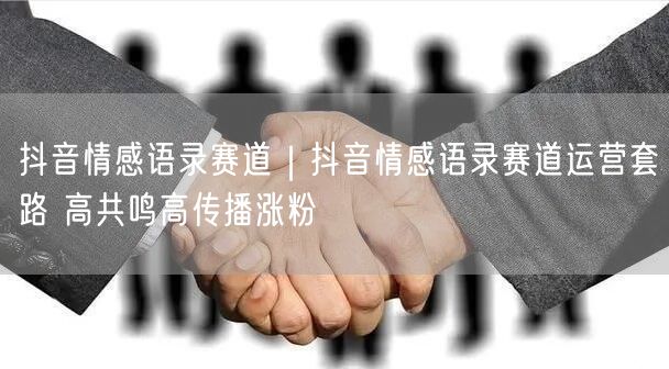 抖音情感语录赛道｜抖音情感语录赛道运营套路 高共鸣高传播涨粉