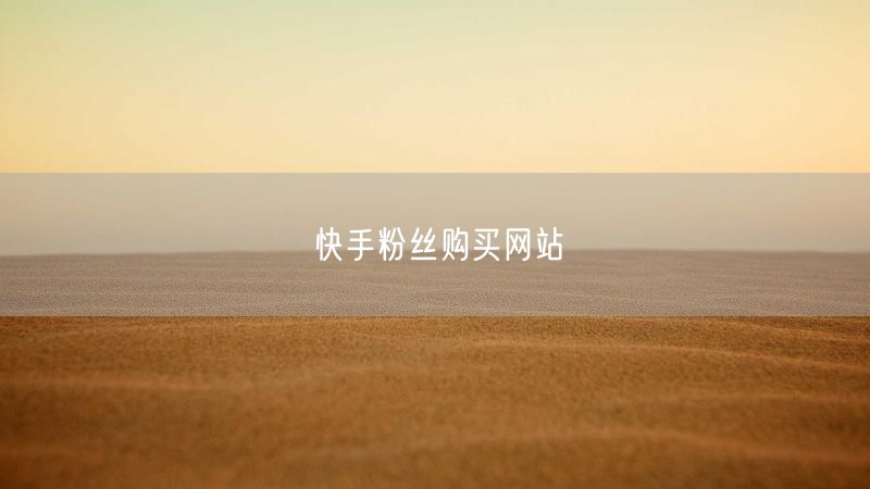 快手粉丝购买网站