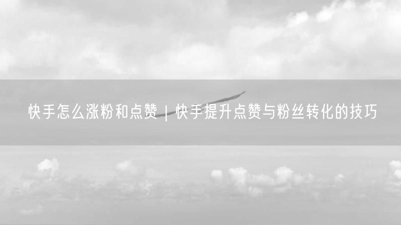 快手怎么涨粉和点赞｜快手提升点赞与粉丝转化的技巧