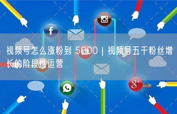 视频号怎么涨粉到 5000｜视频号五千粉丝增长的阶段性运营